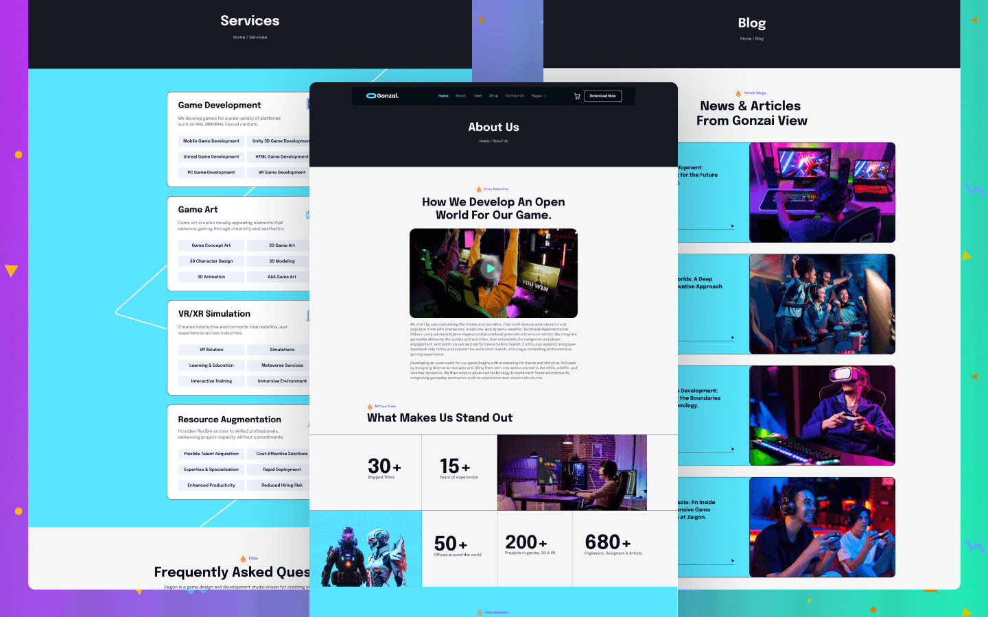 Gonzai - Game Website Template gallery image 2