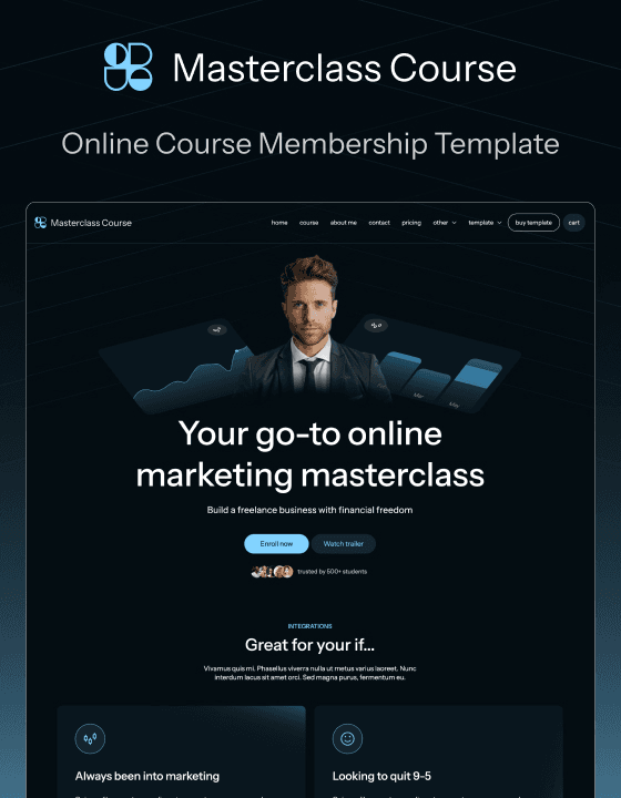 Masterclass Course - Coaching Website Template